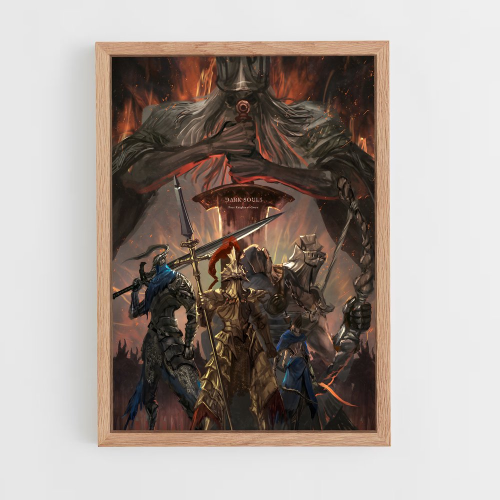 Poster Les Chevaliers Noirs – affiche Dark souls (vue 4)